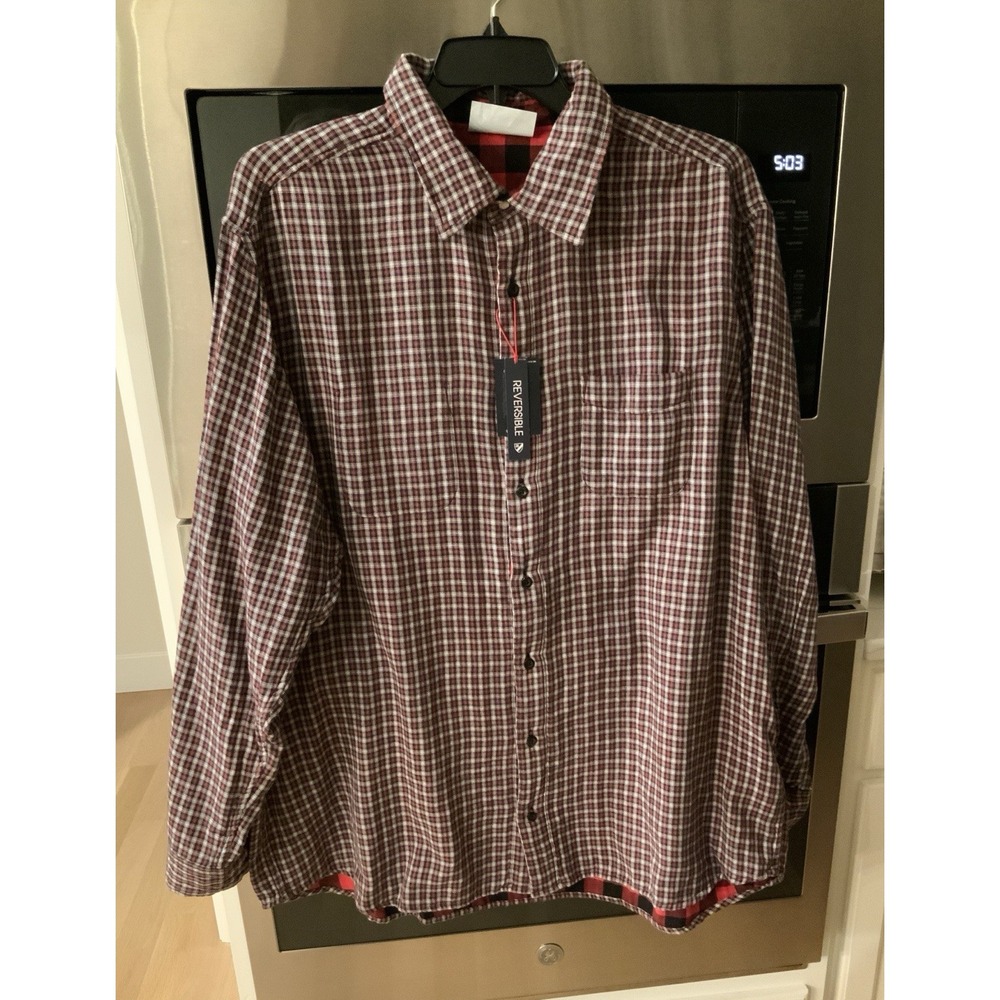 Mens Reversible Plaid Flannel Shirt 3 XT Daniel Cremieux Soft NWT